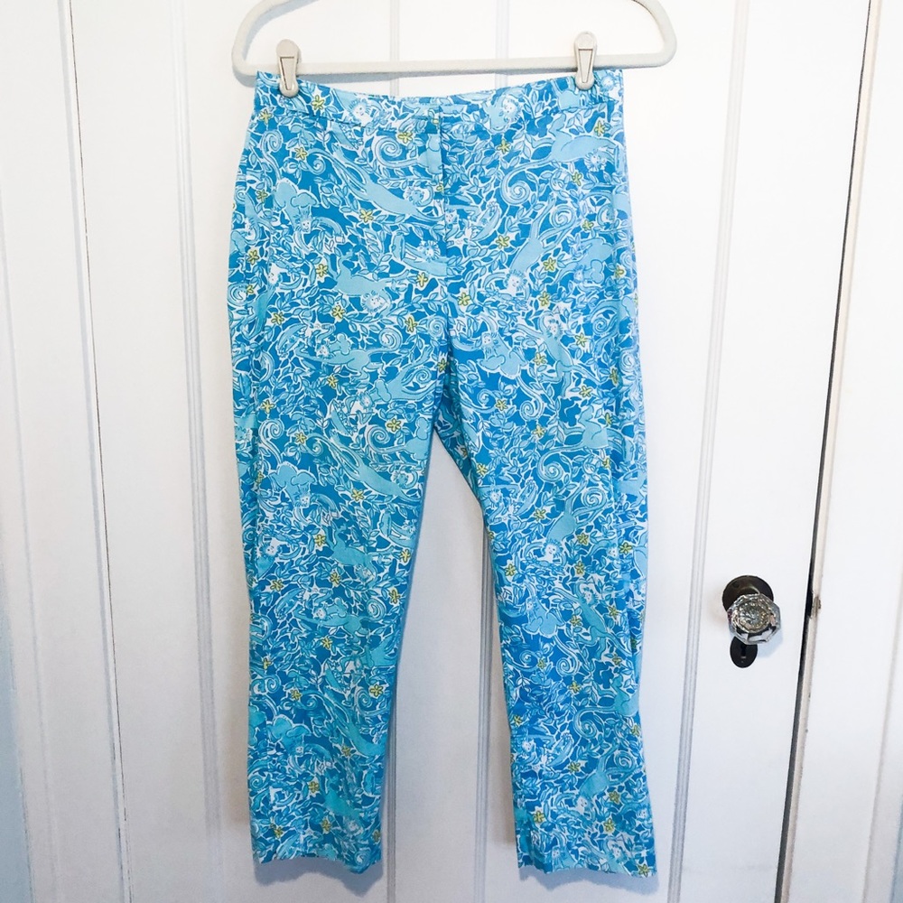 Lilly Pulitzer Blue Monkey Pants Size 8